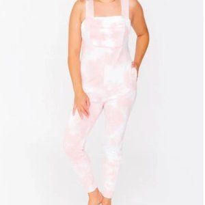 Smash + Tess pink tie dye romper overalls